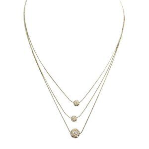 Premier Designs Clear Rhinestone Ball Multi-Strand Chain Layered Neckline